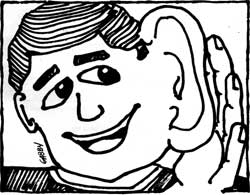 Ilustração da brincadeira não ouço você Não ouço você